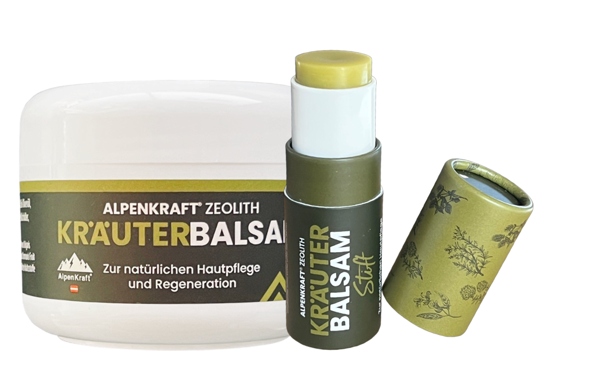 Zeolite Herbal Balm Package Tin and Stick