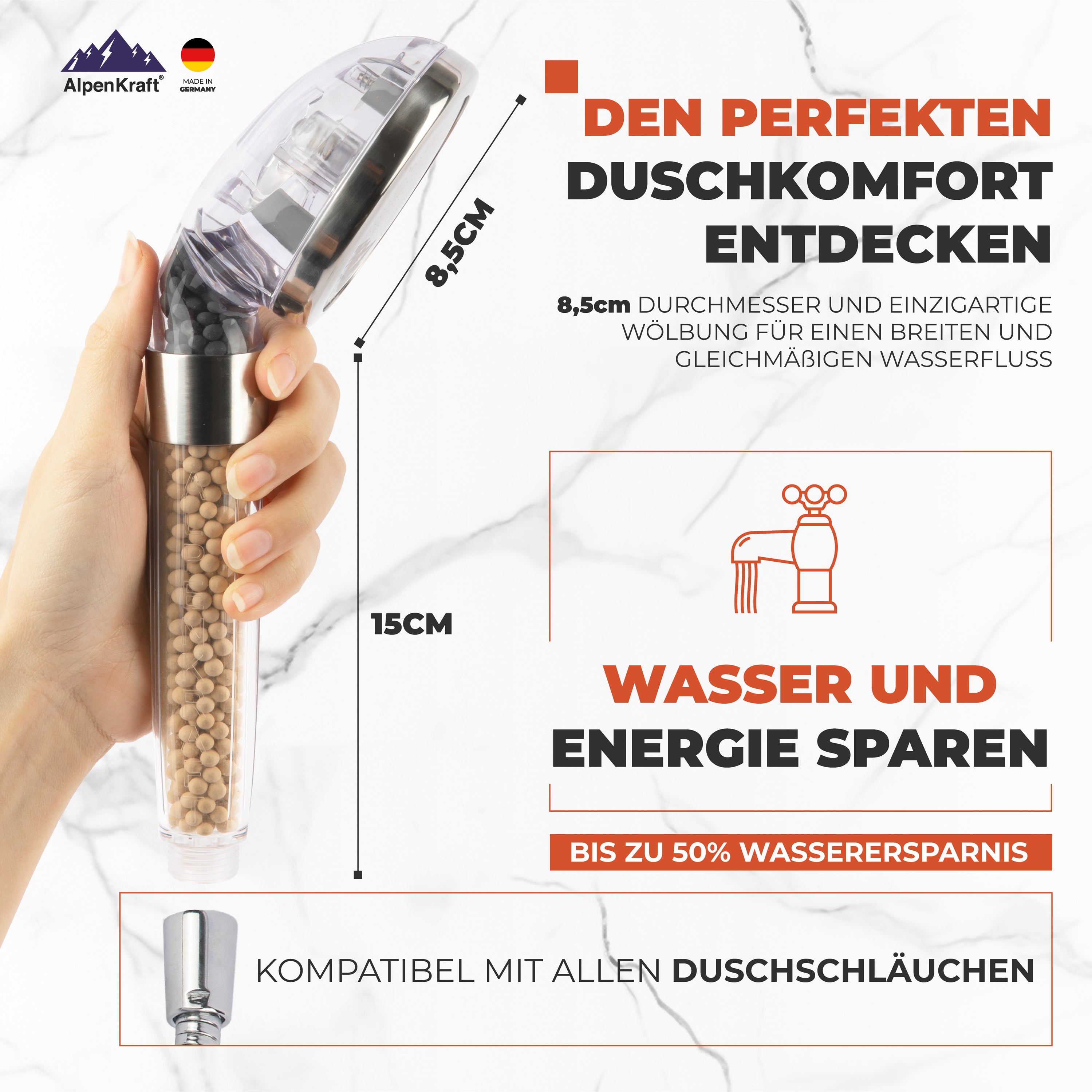 AlpenKraft® "ZugSpitze" douchekop